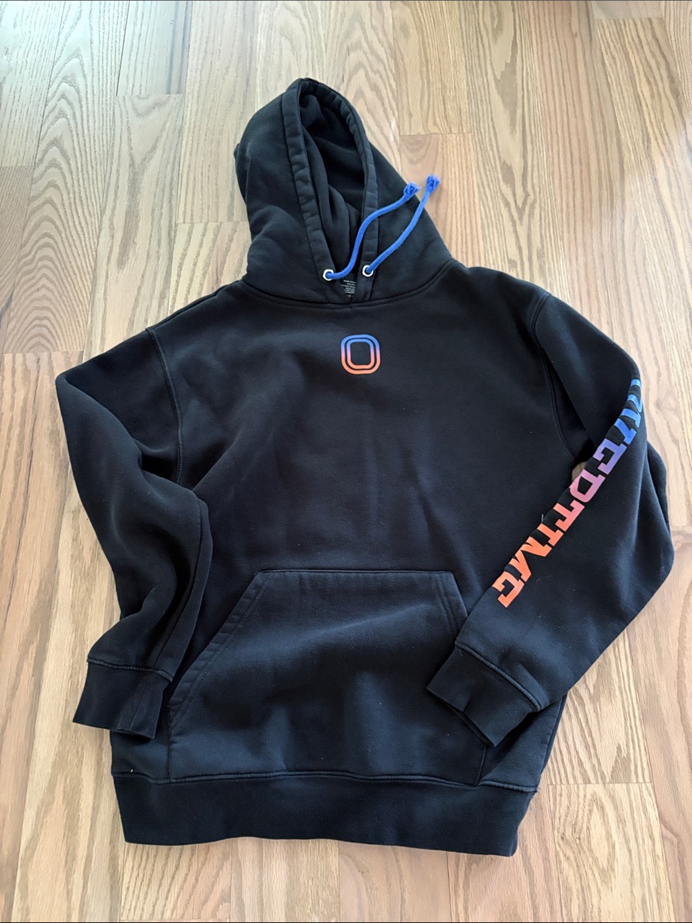 Overtime Black Hoodie Sweatshirt with hombre Accent